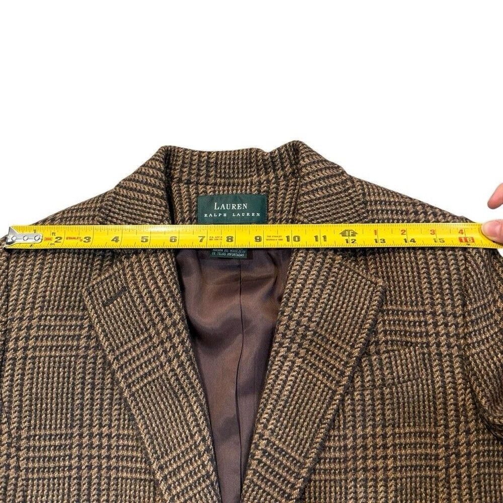 Lauren Ralph Lauren Houndstooth Blazer Jacket Wool Cashmere & Silk Blend Sz 4 - Picture 12 of 13